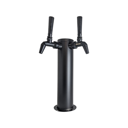 Double Faucet Phantom Black Draft Beer Tower